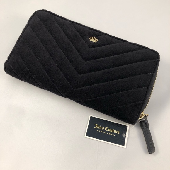 Juicy Couture Handbags - Juicy Couture black velvet clutch wallet NWT